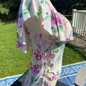 Sexy TiniBikini Pink Ruffled Cut Out One Piece